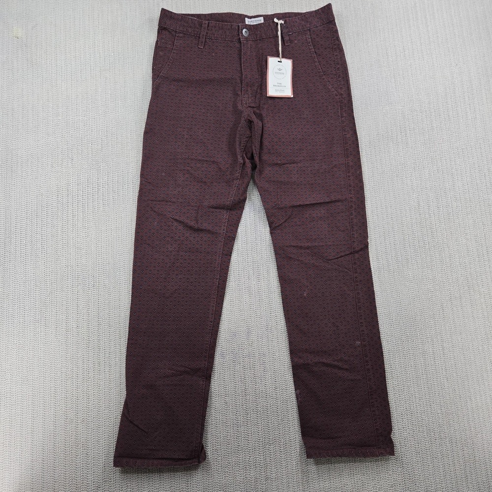 Dockers Pants Mens 31x30 Red Alpha Khaki Slim Tapered Geometric Print Chino